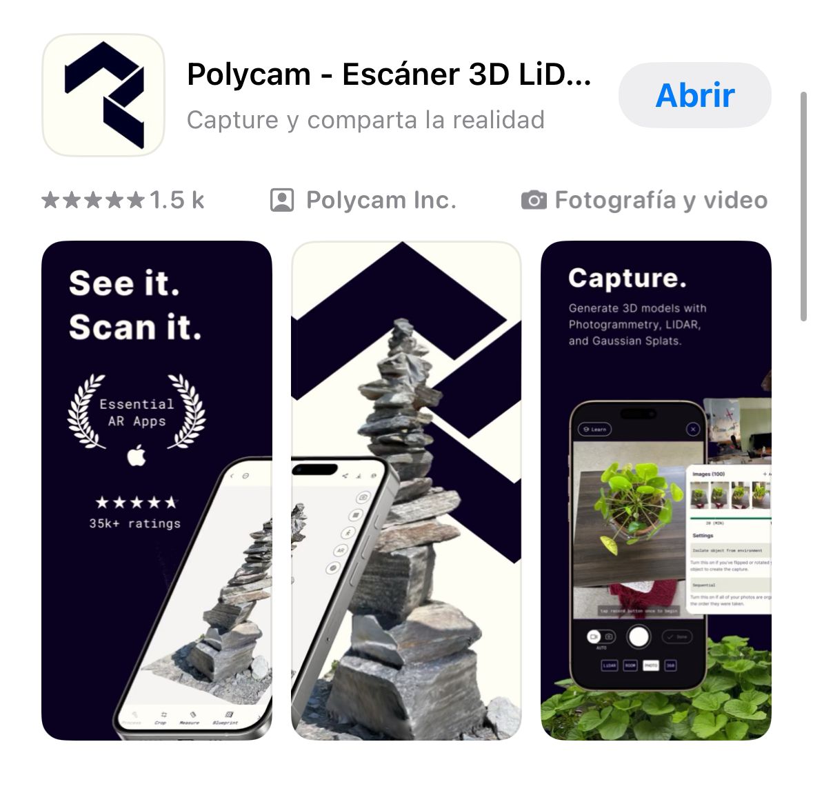 Polycam en App Store